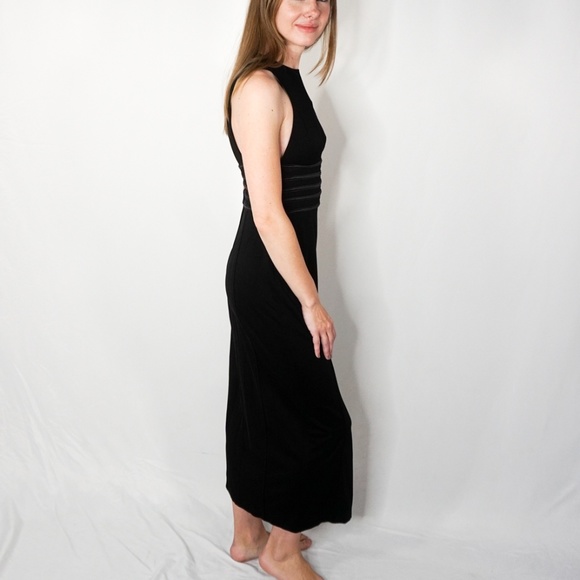 TADASHI Petites Black Maxi Dress with Slit - Picture 4 of 8